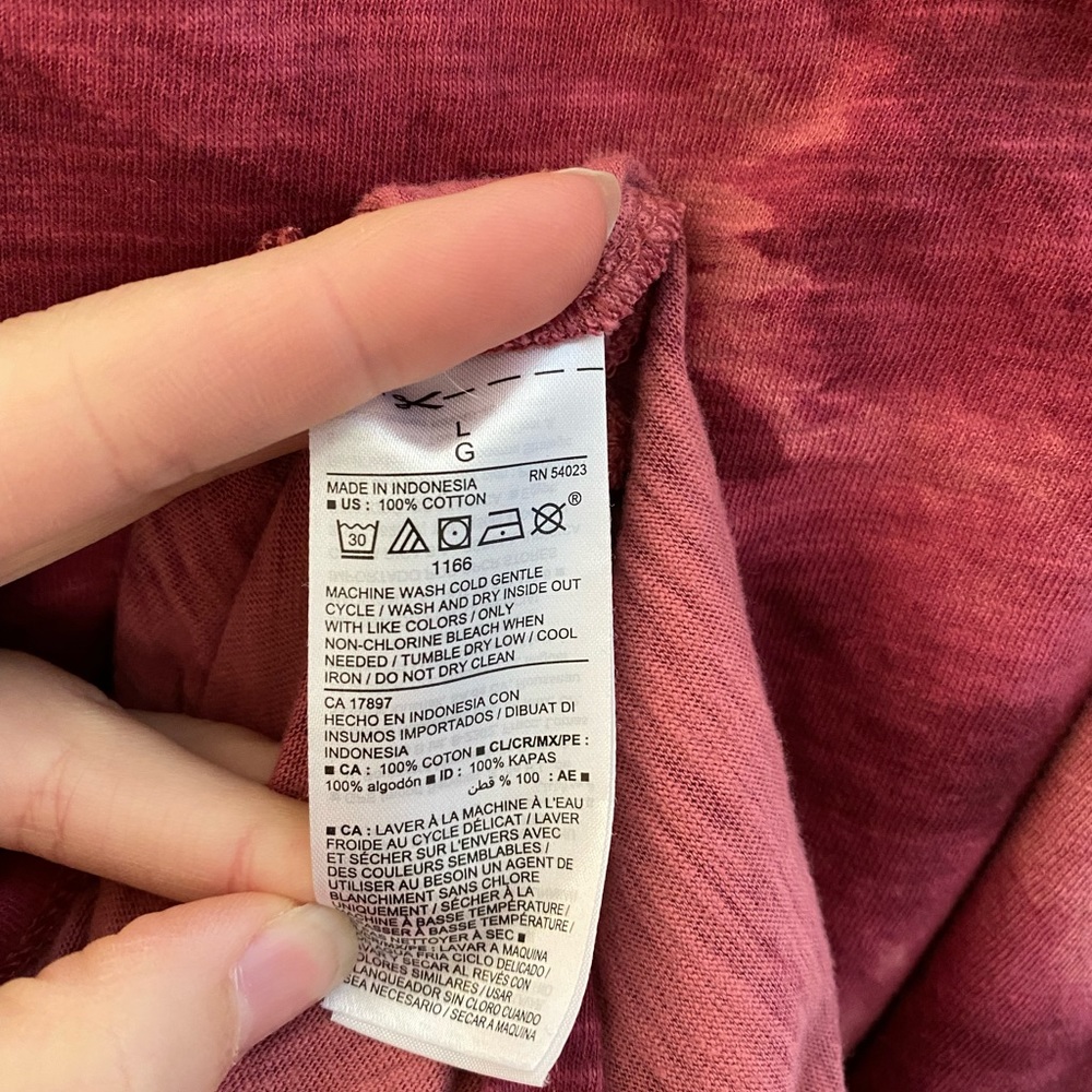 Old Navy Tie Die Waist Defined Midi Dress Burgundy L - Picture 11 of 12